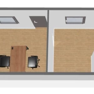Contentor social de 21 m² – WC e vestiário